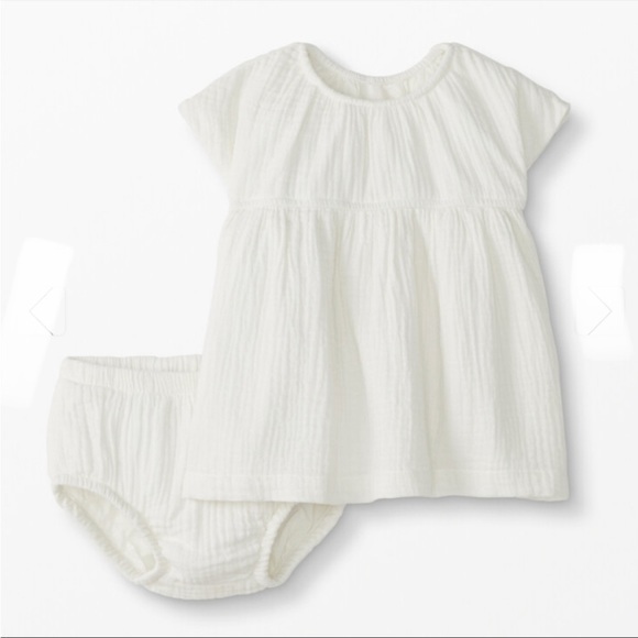 Hanna Andersson Baby White Organic Bubbly Dress Set - Picture 2 of 14